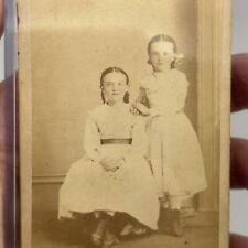 CDV Two Young Girls From Fort Wayne Indiana - N.P.A - CHARLES E. WALLIN picture