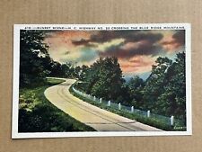 Postcard Blue Ridge Mountains North Carolina Highway 20 sunset view Vintage PC picture