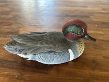 Vintage Jules A. Bouilett Hand Painted Green Wing Teal Duck Signed 11”-Read picture