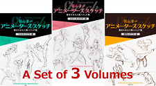 [3 Volumes Set]Junichi Hayama Animators Sketch How to Draw Manga Anime character picture