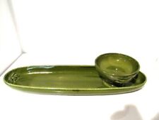 Ceramiche Large Olive Serving Dish Ship and Dip/Snack Plate Platter 19.5