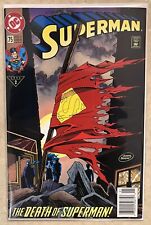 Superman #75 Newsstand 1st Print High Grade Key Death of Superman DC Comics 1993 picture