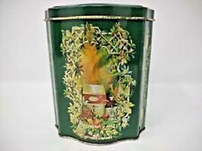 Avon 1981 Christmas Green Floral Pineapple Pattern Made in England Tin picture
