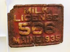 MAINE MILK 1935 License Plate - All Original picture