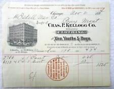 1894 BILLHEAD CHAS P KELLOGG CO CHICAGO ISDELL MERCANTILE PONY MONTANA #j6f picture