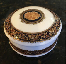 T. Limoges Porcelain Trinket Box Bacchus Versace Medusa Greek France 3” X1.5 BH picture