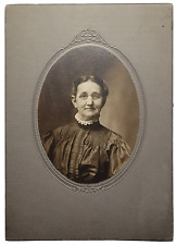 Antique Real Photo Photograph Card Elderly Woman Grandmother Fancy Black Dress picture