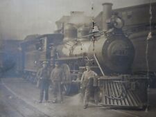 Vintage Wabash Railroad Train Engine Locomotive Engineer Crew Cabinet Photo 1900 picture