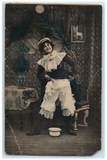 c1905 Pretty Woman Raising Skirt Wearing Pantaloon Humor Risque Antique Postcard picture