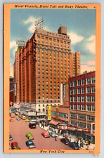 c1940s Hotel Victoria Taft Roxy Theater New York City Vintage Linen Postcard picture