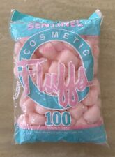 Vintage 100 Sentinel Pastel Fluffs Cotton Balls PINK Cosmetic Triple Size NEW picture