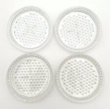 Vintage Cut Glass Coasters Set Of 4 Clear Beautiful Dotted Pattern picture
