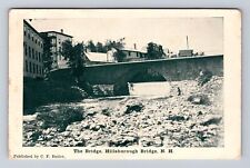Hillsborough Bridge NH-New Hampshire, The Bridge, Antique, Vintage Postcard picture