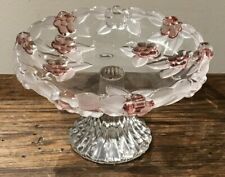 SM COMPOTE CANDY DISH PINK FOWERS STUDIO SILVERSMITHS GERMANY VENEZIA COLL 62282 picture