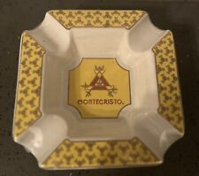 Montecristo Yellow/Gold White Logo Gilded Ceramic Cigar Ashtray New Sealed 6” picture