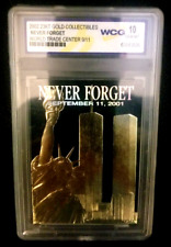 9/11 NEVER FORGET 2002 23KT GOLD COLLECTIBLES picture