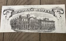19th C Paper Engraving Brown’s Hotel Macon Georgia picture