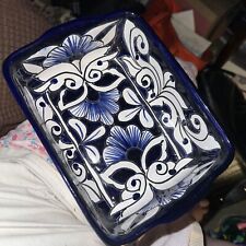 Talavera Mexican Pottery Rectangle Baking Dish Signed R. Venegas (LR) picture