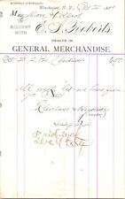 EL Roberts Winchester NH 1884 Billhead General Merchandise picture