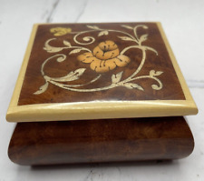 Vintage Small Floral Italian Hand Crafted Inlaid Wood Jewelry Box 3