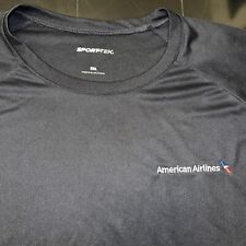NWOT Rare American Airlines First Class L/S Athletic 3XL Shirt Black Sport-Tek picture