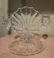 Art Deco 1930’s New Martinsville Radiance Light Candle Holder Floral Etched picture