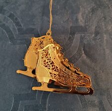 Danbury Mint Gold Plated Ice Skates Ornament picture