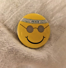 vintage 1960s - 70s HAPPY FACE HIPPIE PEACE PIN picture