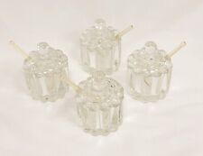 Heisey Imperial Crystolite vintage glass salt cellars lot of 4 & lids HTF Rare picture