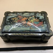 Russian lacquer trinket box 5 x 3 bye two picture