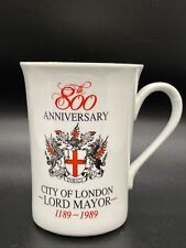 CITY OF LONDON LORD MAYOR 1189-1989 8OOTH ANNIVERSARY FINE CHINA COFFEE MUG CUP picture