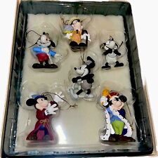 Vtg  Disney Storybook Mickey Thru The Years  6 Christmas Ornament set picture