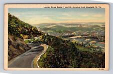 South Bluefield WV- West Virginia, Looking Down Route 21 And 52 Vintage Postcard picture