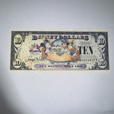 2009 $10 Ten Dollar Disney Mickey Goofy Donald Make a Wish Celebration T Block picture
