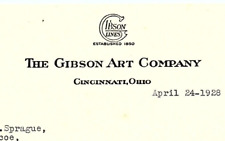 1928 THE GIBSON ART COMPANY CINCINNATI OH GREETING CARDS CREDIT BILLHEAD Z5873 picture