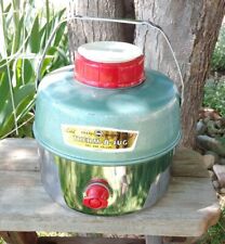 Vintage KNAPP MONARCH THERM A JUG With Cup Turquoise Red Chrome 1 Gallon USA picture