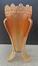 Three-Legged Iridescent Art Deco Vase w/Flower Rim ~ 6