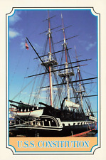Postcard USS Constitution Old Ironsides Navy Yard, Boston, Massachusetts VTG picture