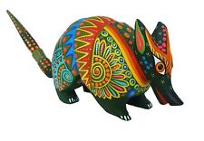 Mexican Alebrije Armadillo Wood Carving Handcrafted Sculpture (Green) Green picture