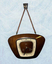 VINTAGE German EMES Mid Century Modern Retro Mechanical Rope Hanging Wall Clock picture