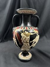 Hand Painted Greek Amphora Vase - Spartan Warriors 8” H picture