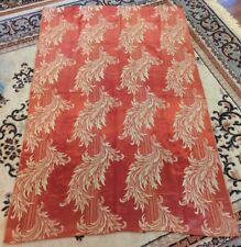 Vintage Silk Embroidery Panel Fabric Salvage Gorgeous Red & Tan 70