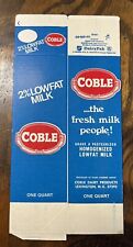 Vintage Coble Dairy 2% Quart Milk Carton Lexington NC NOS  picture