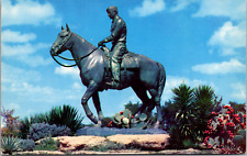 Vintage 1970's Will Rogers Statue Memorial Coliseum Fort Worth Texas TX Postcard picture