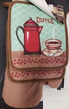5pc Kitchen Set:2 Pot Holders,1 Oven Mitt & 2 Towels,COFFEE CUP & TEAPOT,Premius picture