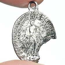 C. 1600-1800’s Antique Russian Orthodox Silver Icon Pendant Europe Christian — E picture