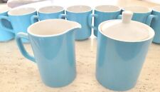 Vtg StyleHouse Nordic Blue Creamer, Sugar Pot w/Lid & 7 Cups VERY NICE picture