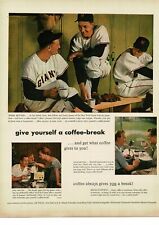 1952 Pan American Coffee Bureau NEW YORK GIANTS Baseball Bob Elliot Vintage Ad  picture