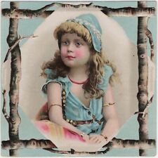 Vtg 1880's Burns The Jeweler Trade Card Little Girl Watches & Clocks Antique Art picture