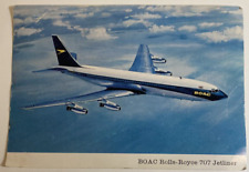 BOAC-Boeing Rolls Royce 707 Jetliner Airplane in Flight-Flying-Vintage Postcard picture